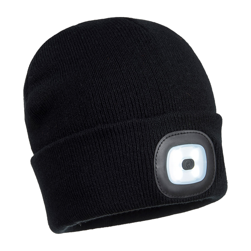 PortWest B029 Beanie mit Kopfleuchte wiederaufladbar per USB