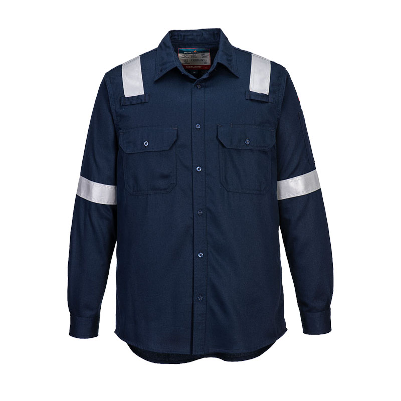 PortWest FR720 flammhemmendes MultiNorm Hemd mit Reflex
