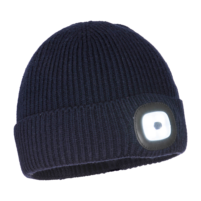 PortWest B033 Mütze mit LED Kopfleuchte wiederaufladbar per USB